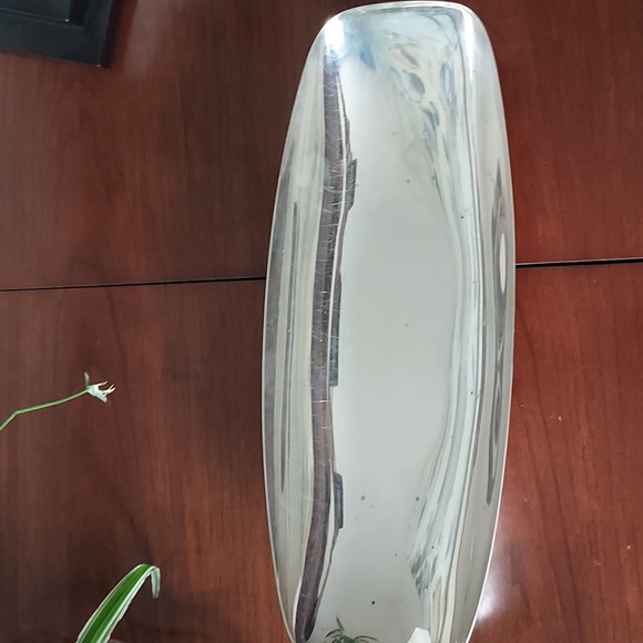 Sheffield silver 13"  oblong tray with silver Balled feet - Picture 5 of 13